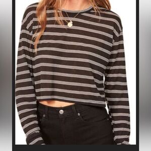 Reformation Chloe Striped Black & White long sleeve top